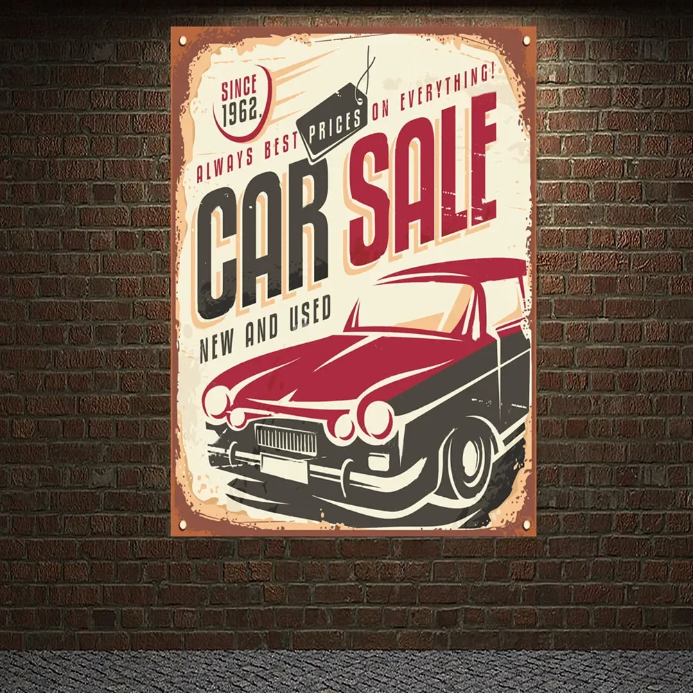 Auto Repair Shop For Sale - Vintage ARABA SATIŞ HİZMET Posteri Goblen