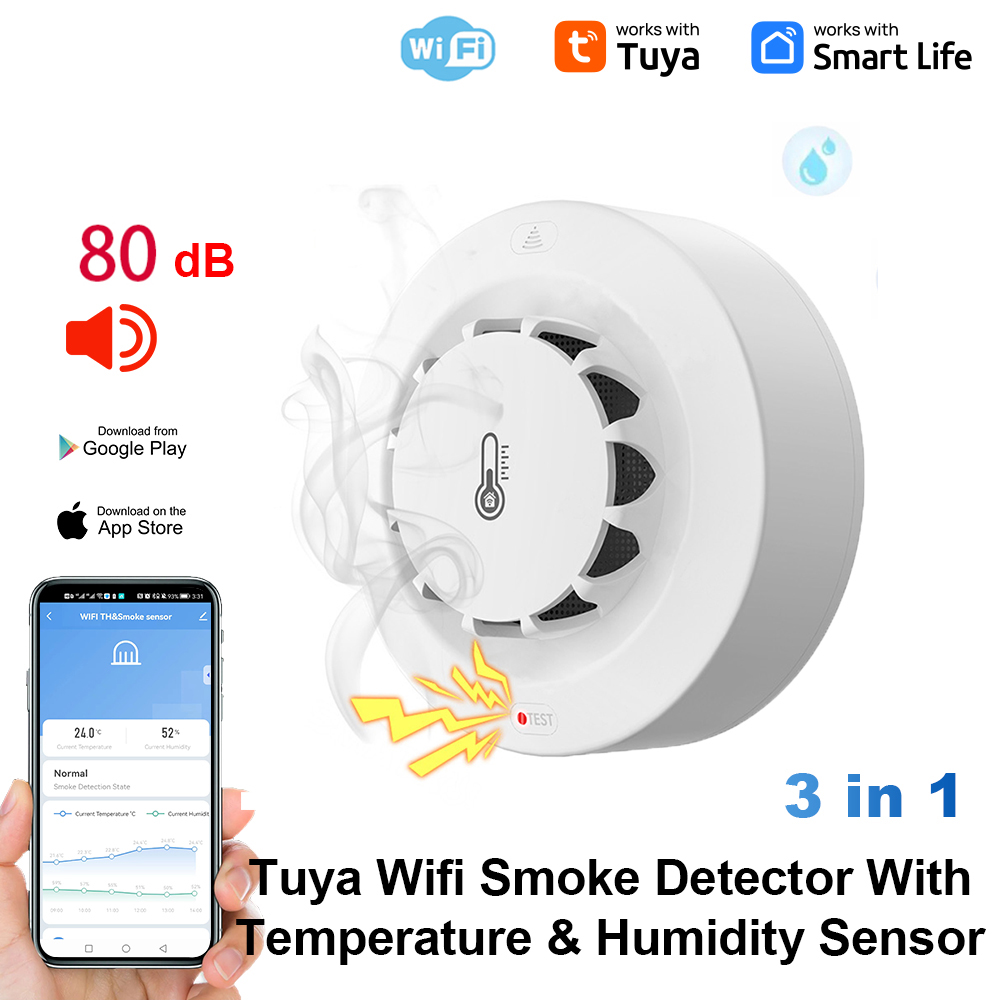 Tuya WiFi Sıcaklık ve Nem Sens - Smoke Leak Detector incelemesi ve fiyatı