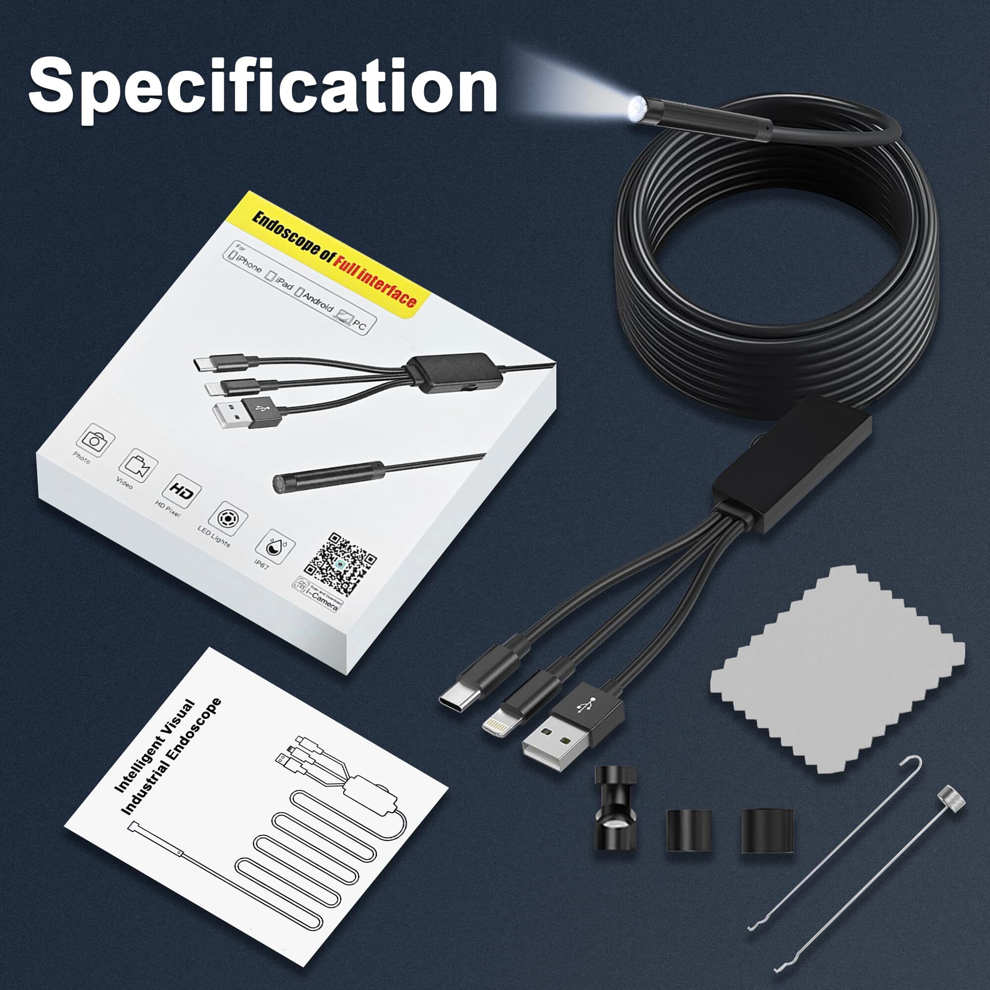 Yeni Gelen 3'ü 1 Arada 1080P E - Endoscope Inspection Camera incelemesi ve fiyatı