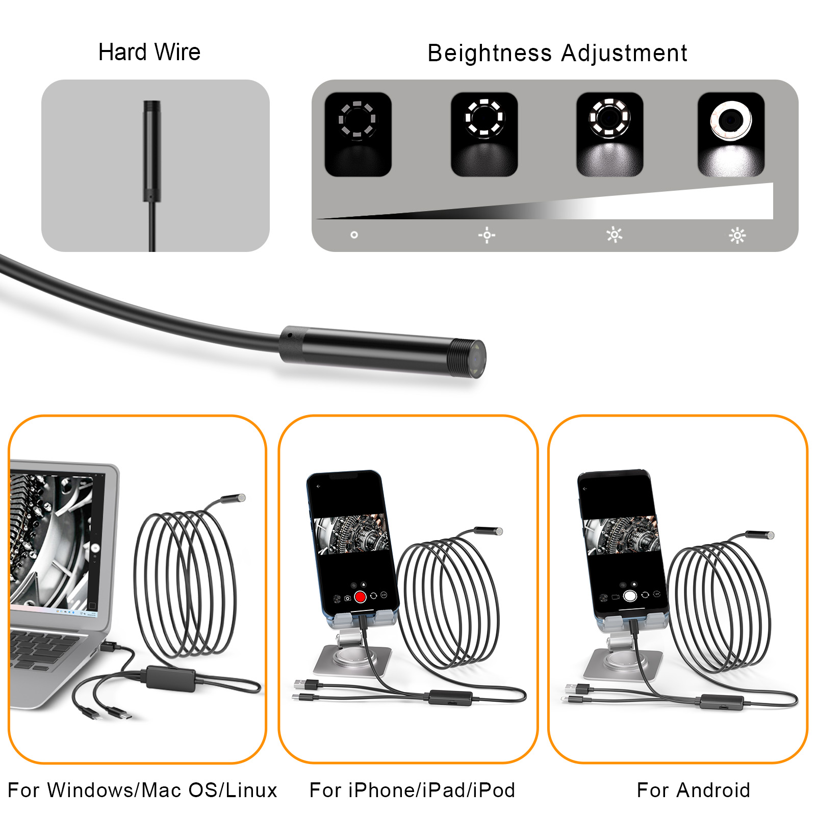 Yeni Gelen 3'ü 1 Arada 1080P E - Endoscope Inspection Camera incelemesi ve fiyatı